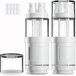 4-in-1 Travel Essential Kit Spray Bottles & Pump Bottles Dispenser, Travel Containers for Toiletries, Refillable Travel Accessories for Cream Toners Lotion (White)-picture-18