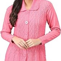 Women Wool Blend Banded Collar Cardigan-image-51