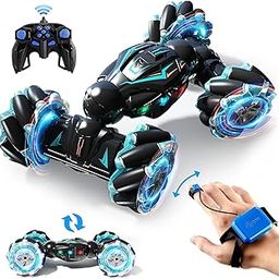NeoComm RC Stunt Car, 2.4GHz 4WD Remote Control Gesture Sensor Toy, Double Sided Rotating Off Road Vehicle 360° Flips with Lights Music, for Boys & Girls Birthday-image-15