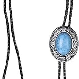 Celtic Natural Stone Western Novelty Rodeo Bolo Tie Leather Necktie Necklace Blue Clothing Shoes & Accessories | Mens Accessories | Other Mens Accessories-image-1
