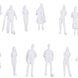 LOOM TREE® 20Pcs 1/100 HO Scale Unpainted Model People Miniature Figures Architectural Model Human Poly Scene Simulation | Authentic Collector's Piece | Rare Collectible | 20 Pieces Model Figure-8