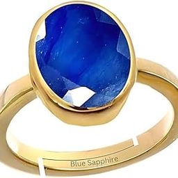 Natural Neelam 3.25 Ratti to 10.25 Ratti or 3.00 Carat to 9.50 Carat Astrological Certified Gemstone Panchdhatu Five Metal Gold Plated Adjustable Ring for Men and Women-image-57