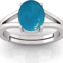Natural 11.25 Ratti Firoja Turquoise Gemstone Ring With Lab Certificate-image-49
