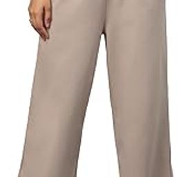 Flared Joggers: Biscuit Brown Women and Girls Pull On Solid Cotton Flared Joggers-image-82