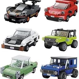 Bestie toys 6PCS Mini Cars Building Brick Sets, 3D Assembly Cars for Boys, Pull Back Car Building Blocks, Building Block Car Toys for Kids Age 6 7 8 9 10, (522 Pieces)-image-85