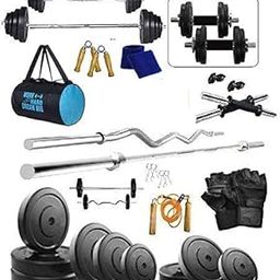 Body Maxx 30 Kg Weight Plates,5Ft Rod,3Ft Rod,2 D.Rods Home Gym Dumbbell Set-69