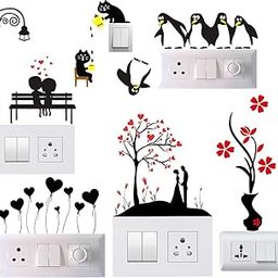 DreamKraft Vinyl Wall Fridge Switch Board Floor Sticker, 13.77 x 13.77 x 0.39 Inches, Multicolour, Animal Self-Adhesive-image-61