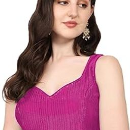 Women's Silk Blend Solid Sleeveless Regular Fit Blouse-image-20