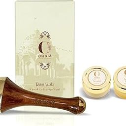 Ohria Ayurveda Dark Circles & Pigmentation Combo - Kansa Face Wand,Turmeric Butter Combo with Lodhra Vacha |Natural Face Lift, Brightening, Anti-Aging, Acne Care |For Glowing Skin | All Skin Types-1