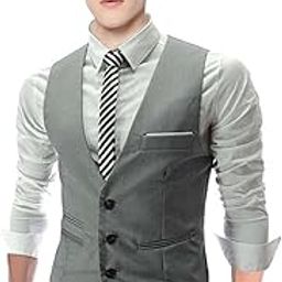 Men's Viscose V-Shape Tuxedo Style Waist Coat Slim Fit Latest V Neck Half Slim Jacket Formal Casual Stylish Coat for Wedding Party Office Wear-image-78