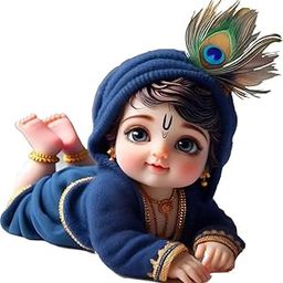Cute Little Krishna God for Living Room Bedroom and Home Decoration Self Adhesive Wall Sticker-image-9