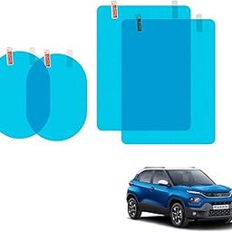 Kozdiko Car Accessories Car Rear-View Mirror Waterproof Anti-Fog Film PET Material Set of 4 (2 Square + 2 Oval) for Tata Punch-image-6