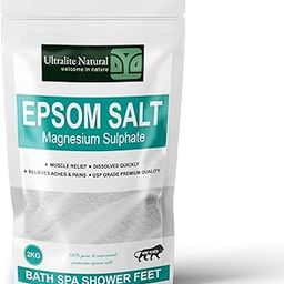 Ultralite Essentials Epsom Salt Crystal |100% Naturals| Non Carcinogenic | For refreshing bath soak, relieves aches & pain - 2KG-image-1
