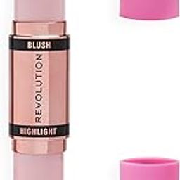 Makeup Revolution- Blush & Highlight Stick- Flushing Pink | Creamy, blendable matte blush | Highlighter to lift the cheeks | Add dimension & create shadows - 8.6 g-image-51
