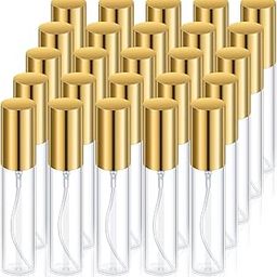 Hunky Dory 12pcs 10ml Empty Delicated Perfume Glass Bottles With Gold Metallic Spray Pump And Caps.-7