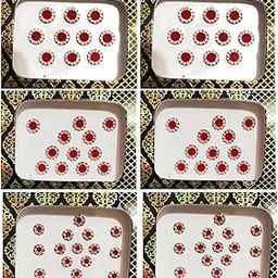 DeLegarde® Red Bindis with Crystal Stone Medium Size Round Bindi for Women-image-5
