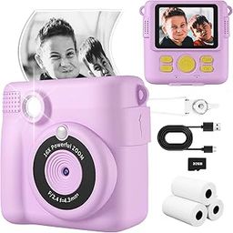 WEEFUN Kids Camera - Instant Print Camera 1080P 2.4 Inch Screen Digital Children Video Camcorder with 16X Digital Zoom, 32GB TF Card Included - Purple-picture-19