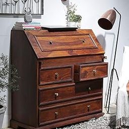 Wood World Sheesham Wood Study Table with 9 Drawer Storage Wooden Storage Cabinet Furniture for Living Room Home Office-image-99