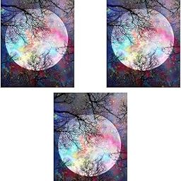 HASTHIP® Diamond Painting Kit 30 x 40cm Bright Moon 5D for Adults Kids Art Wall Hangings Super Night Scene Home Decor 3PCS-image-48