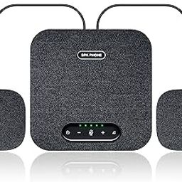 Conference Speaker and Microphone, 4 Mics + 2 ext. Mics, 360°Voice Pickup, Bluetooth/USB Speakerphone for Large Conference Rooms, Home Office-image-12