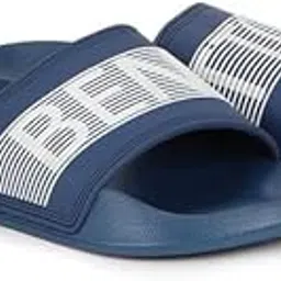 united colors of benetton Men's Striped Pattern Sliders Slide Sandal-picture-30