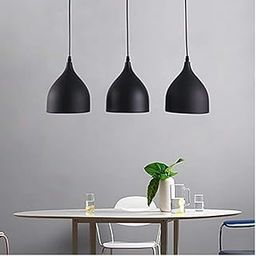 Whiteray Vintage Black Aluminium Metallic Hanging Pendant Ceiling Lamp for Bedroom, Living Room Balcony Decor (Pack of 3)-image-20