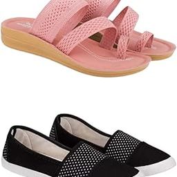 Extra Soft Classic Casual wear with Flexibility Technology Flat Combo for Women's/Girl's(6142+1680)()-image-31