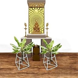 Stomata Garden's Varalakshmi Decorative Banana Stem Metal Stand for Holding Banana Plant During Festivals/Any Other Celebration, Rust-Resistant Durable Metal Stand for Banana Stems(14x14x14 cm, Silver, Set of 2)-image-58