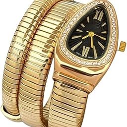 Snake-Shaped Bangle Watch for Women – Elegant Quartz Bracelet Watch with Oval Dial, Fashionable & Stylish Design-image-77
