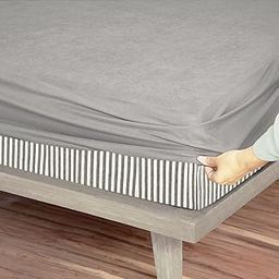 Medisleep 100% Waterproof & Dustproof Mattress Protector | Terry Cotton Breathable and Hypoallergenic Soft Fitted Bed Protector |Queen, 78x60 Inch, Grey-3