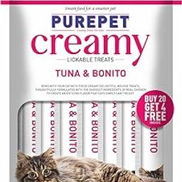 Purepet Creamy Lickable Cat Treats,Tuna & Bonito 360Gm(15g x24 Pcs)| Rich in Protein,Taurine for Heart & Vision,Ideal for Training and Bonding, Promotes Hydration| Treats for Kitten and Adult Cats-29