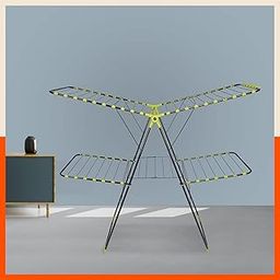 Bathla Mobidry Neo+ 2-Level Foldable Alloy Steel Cloth Drying Stand for Home with Socks Holder (XL) (Made in India)-21