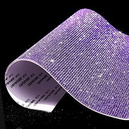 DeLush Bling Crystal Rhinestone Sheets Self Adhesive, Glitter Rhinestone Sheet for Car Craft Decoration, DIY Rhinestone Stickers, 9.4 x 7.9 Inch (Pack of 1) (Dreamy Purple)-image-58