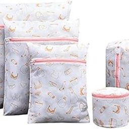 HomeCloud Mesh Laundry Bags | Safeguarding Delicate Fabrics in Your Washing Machine | Set of 5 with Zip Lock for Delicate Clothes, Stockings, Underwear, Bras & Lingerie (Peach)-image-34