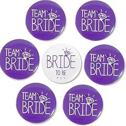 Team Bridge Button Badges | Wedding Party Team Bride Tinplate Badge Pin Set - Bridesmaid Group, Bachelorette Party Favors (Pack of 7)-39
