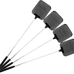 WBTY Telescopic Fly Swatter 4 PCS Plastic Fly Swatters with Stainless Steel Handle for Indoor Outdoor, Extendable Flyswatter (Black)-image-39
