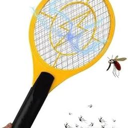VOFFY Premium Mosquito Rechargeable Fly Killer & Bug Zapper Racket - Electric Fly Swatter Racket - 4,000 Volt - USB Charging, Super-Bright LED Light 2-in-1 Nights Mosquito Racket (CMR_180)-image-79