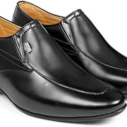 9 cm (3.5 Inch) Height Increasing Dress Shoe Slip-on Formal Faux Leather Shoes-image-55