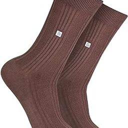 Men's Cosmic Ribbed Formal Full Length Business/Office Premium Cotton Socks Giftbox- Cream-image-2