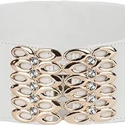 redhorns Fabric Elastic Waist Belt for Women Dresses Elegant Stone Studded Design Stretchy Wide Belt for Ladies Saree - Free Size (LD142)-picture-47