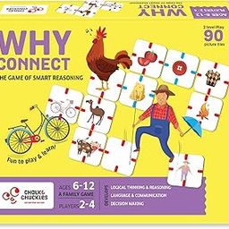Chalk and Chuckles Why Connect Board Games for Kids 5+ Years, Fun Family Game, Learning & Educational Toy, Gift for Girls, Boys Age 6, 7, 8, 9 and up,-0