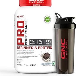 GNC Pro Performance Beginner's Protein | 1 KG (2.2 LBS) | Cookies & Cream | Pure Whey Protein | Digezyme For Better Absorption| Muscle Building & Recovery | With 5 g EAA & 2.2 g BCAA | Imported-image-22
