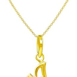 Swarnavarsham BIS Hallmarked 916 Alphabet Pendant for Men & Women 1 Gm-image-16