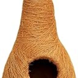 Casa De Amor Natural Coir Bird Nest for Balcony | Hanging Breeding Nest for Pet Birds, Sparrows, Finches | Egg Laying & Shelter House | Wall/Tree Mount | Eco-Friendly, Beige (Set of 1)-image-21