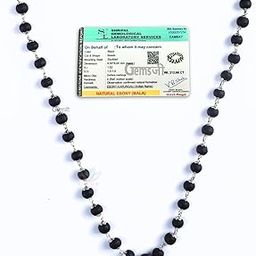 Original Karungali Malai - Natural Ebony Beads Mala With Goverment Lab Test Certification - Authentic Black Ebony Wood 54 Beads German Silver Cap Mala For Meditaon & Spiritual Growth-image-49