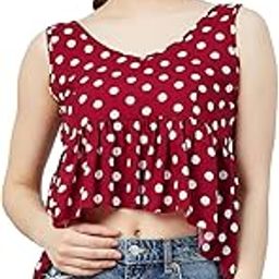 Women Printed Crepe Assymetrical Top-image-65