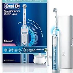 Oral B Smart 7 Rechargeable Electric Toothbrush for Adults, 5 Brushing Modes with Gum Pressure Control, Bluetooth & App Personalization, 2 Min Timer w/ Quadpacer, 2 Year Warranty by Oral-B, IXP7-12