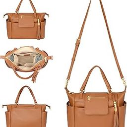 Small Diaper Bag,Mini Diaper Bag Tote, Leather Crossbody Diaper Bag Clutch with 12 Pocekts by Omanmoli-image-45