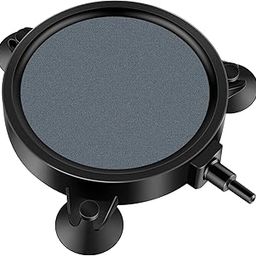 VAYINATO® 4 Inch Black Disc Air Stone Bubble Diffuser with Transparent Bottom Suction Cups for Aquarium Fish Tank (Motor Not Included) Hydroponics Pump Ceramic Airstones by Petzlifeworld-image-42