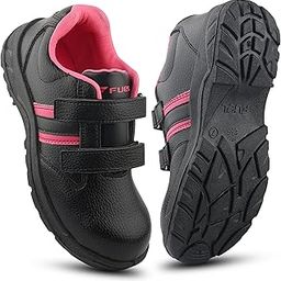 Riga Leather Industrial Safety Shoes for Women, PVC Single Density Sole, 100J Steel Toe Work Boots, Anti-Slip & Durable Heavy Engineering Footwear for Warehouse & Site Work-24